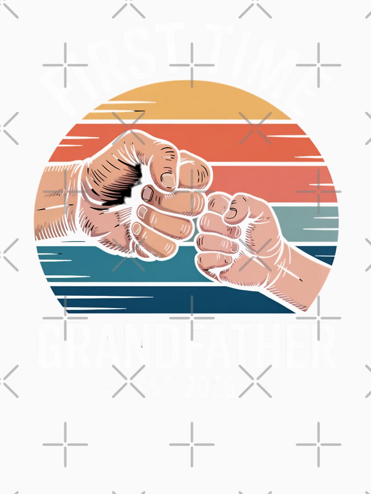 First Time Grandfather Est 2026 Vintage Fist Bump Retro New Grandad by Gogetgiggles