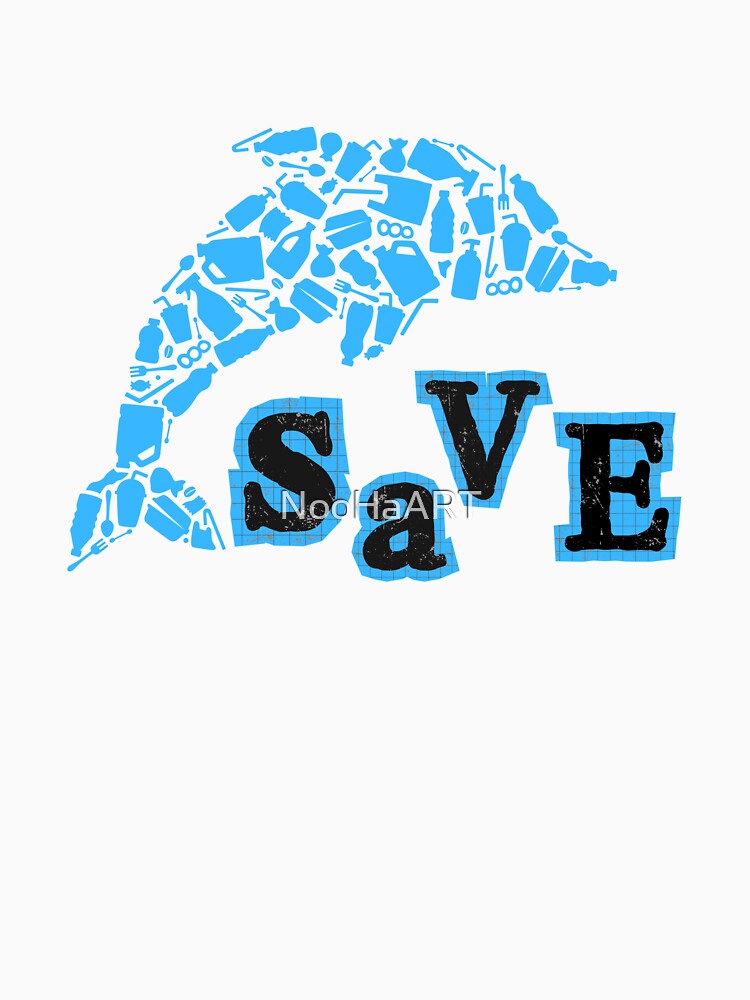 SAVE – Dolphin Made of Plastic | Ocean Conservation Art by NooHaART