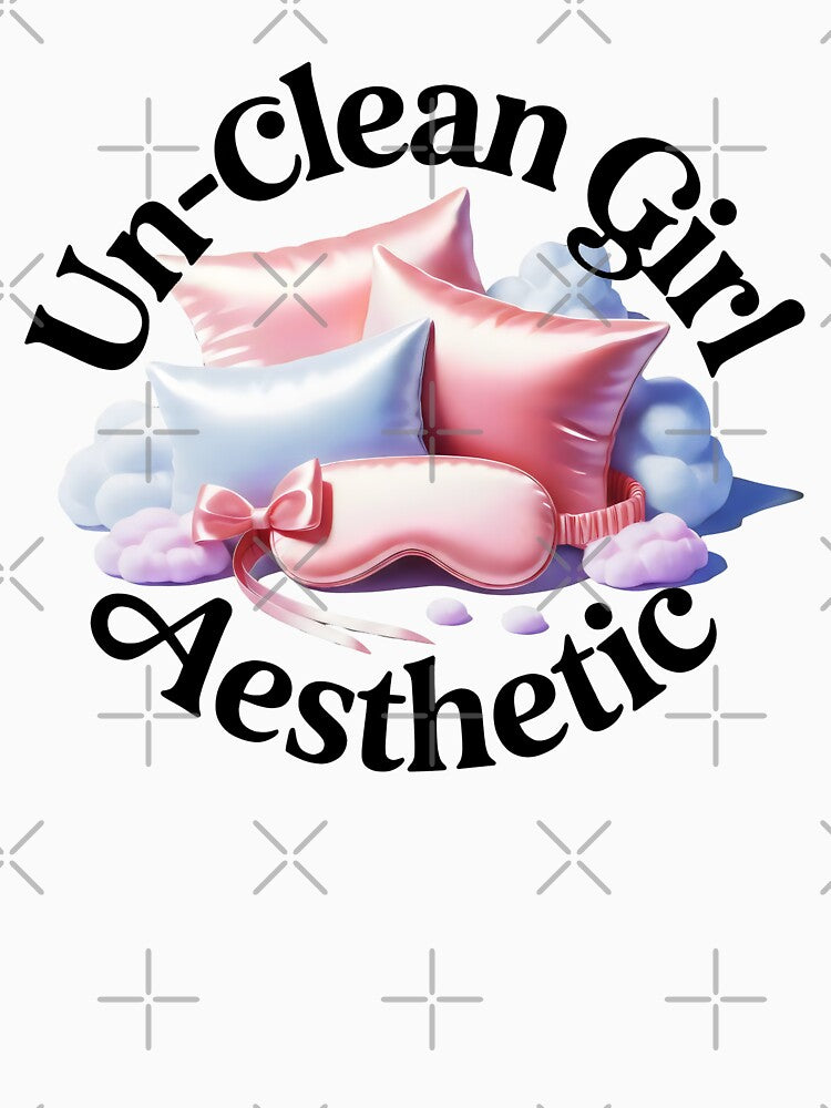 Un-Clean Girl Aesthetic Satin Pillow Cloudcore Sleep Mask Design by SplashTastic