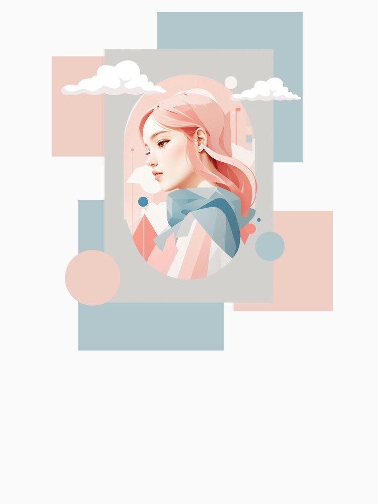 Beautiful woman with pink hair, pastel tones by Piano-pn