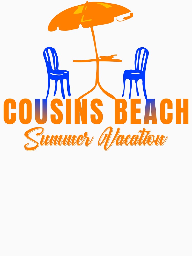 Cousins Beach Summer Vacation Minimalist Umbrella Trip Art by PixelWaveBD