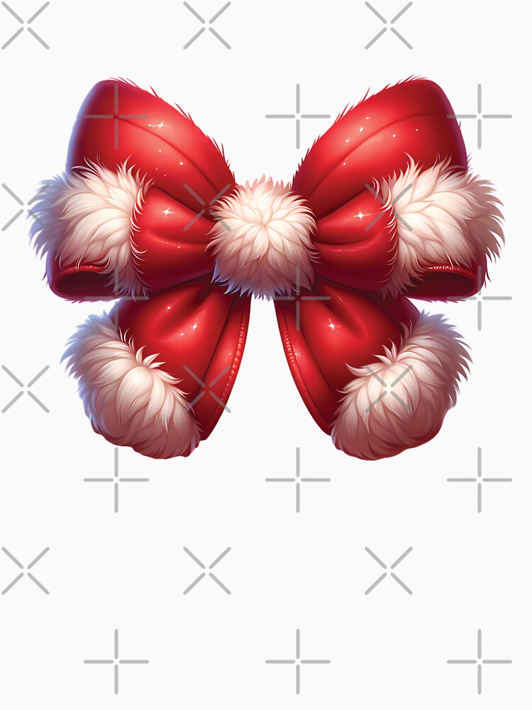 Cute Fluffy Red Christmas Bow Knot by DesignRealmX