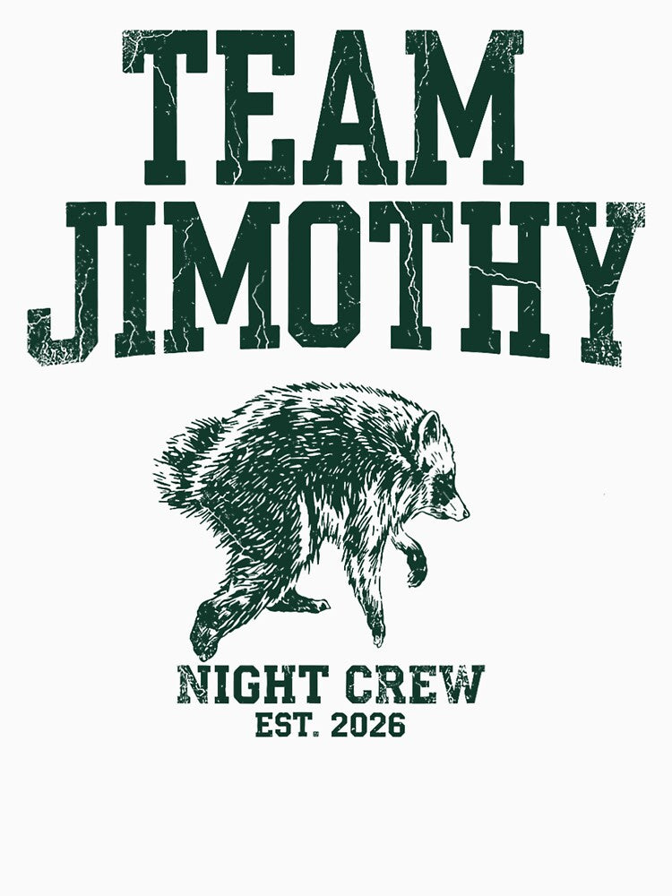 Team Jimothy Night Crew Est 2026 Vintage College Raccoon by Devilians92