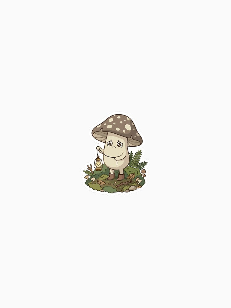 Cute Sad Mushroom with Lantern by UrbanVoid Studio