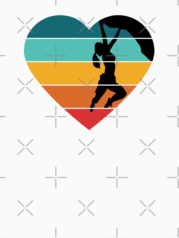 I Love Bouldering - Woman Bouldering- Multicolored Heart by HeatherPore