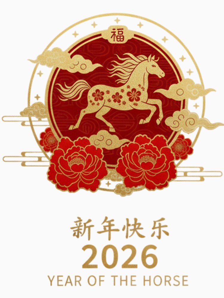 Chinese Zodiac Horse 2026 Year New Year Celebration Festive by BRANDOOA