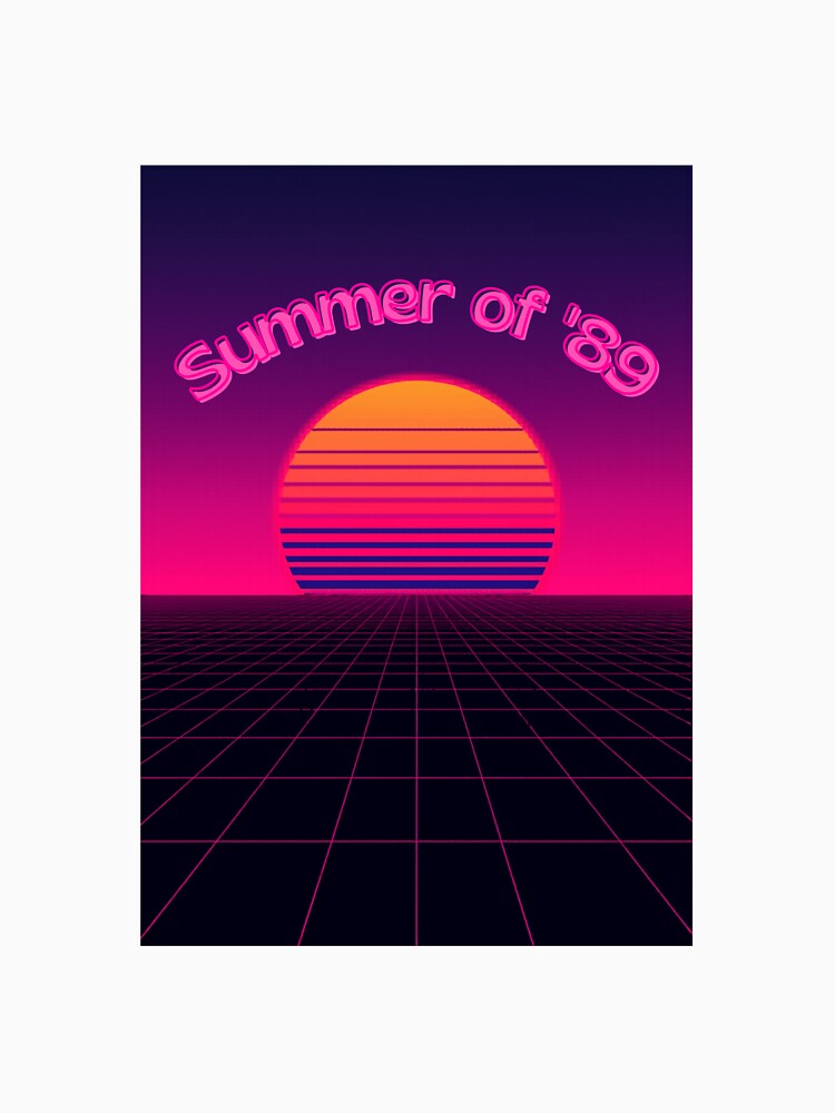 Summer of 89 Retrowave Cassette Tape Sunset Neon Vaporwave Design by jojodebondy