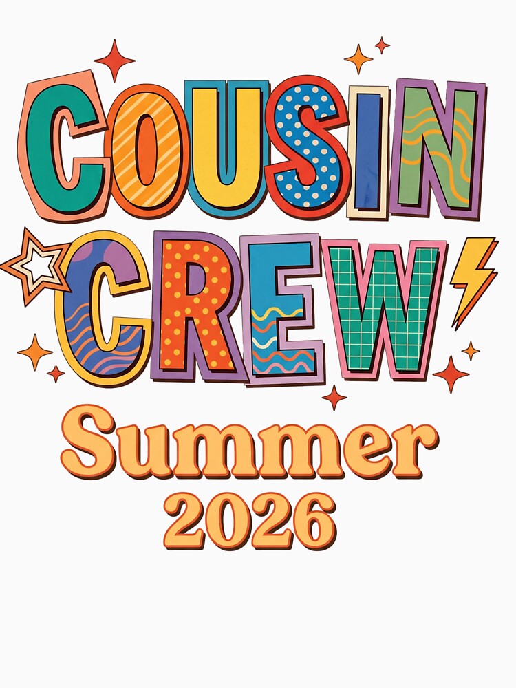 Cousin Crew Retro Summer Vacation 2026 Groovy Family Trip by Omarmadani