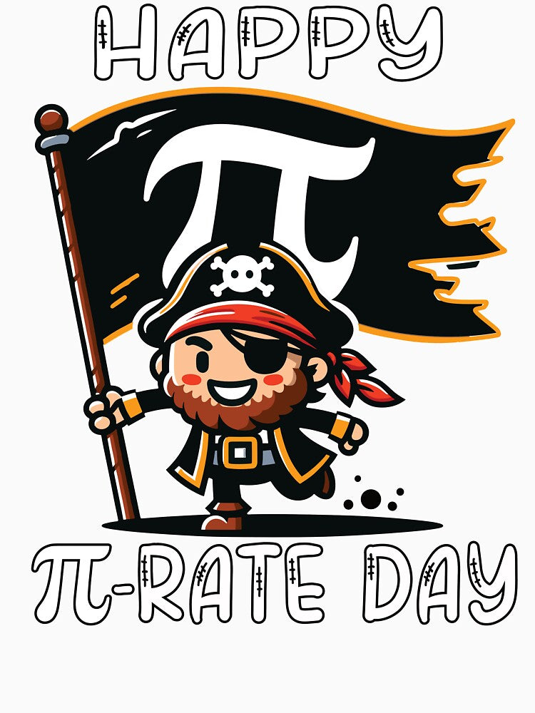 Pi Day 3.14 Pirate Style Math Symbol Fun Design by Thomas Remmers