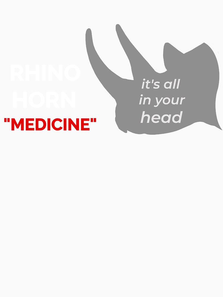 Rhino horn medicine: it's all in your head (dark backgrounds) by ZoObsessed