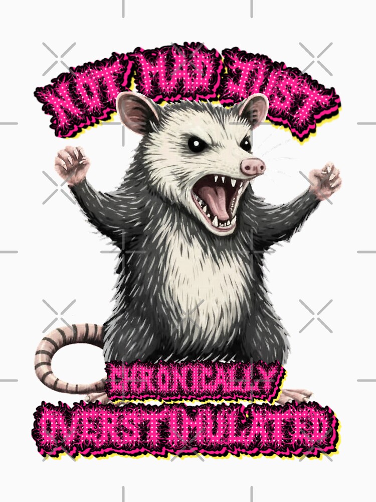 Chronically Overstimulated Funny Opossum Screaming by BlkFelineThrds