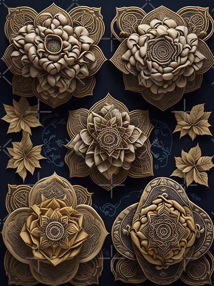 Kanok pattern, ancient Thai pattern Art Print Background pattern by Lukchaysonkon