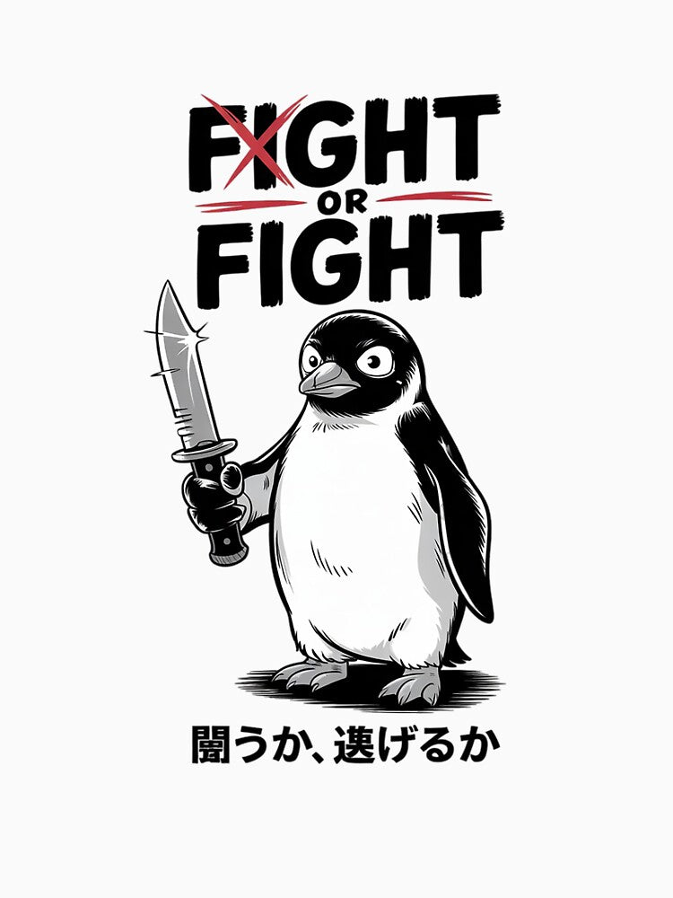 Funny Fight Or Flight Meme Penguin With Knife Men Women by RsFilsingerArt