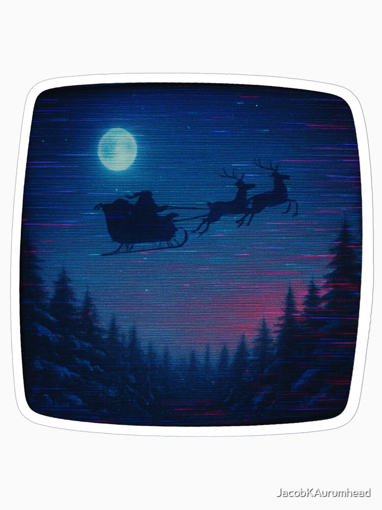 Glitched Xmas CRT – Sleigh Over Forest – Analog Glitch Nostalgia by JacobKAurumhead