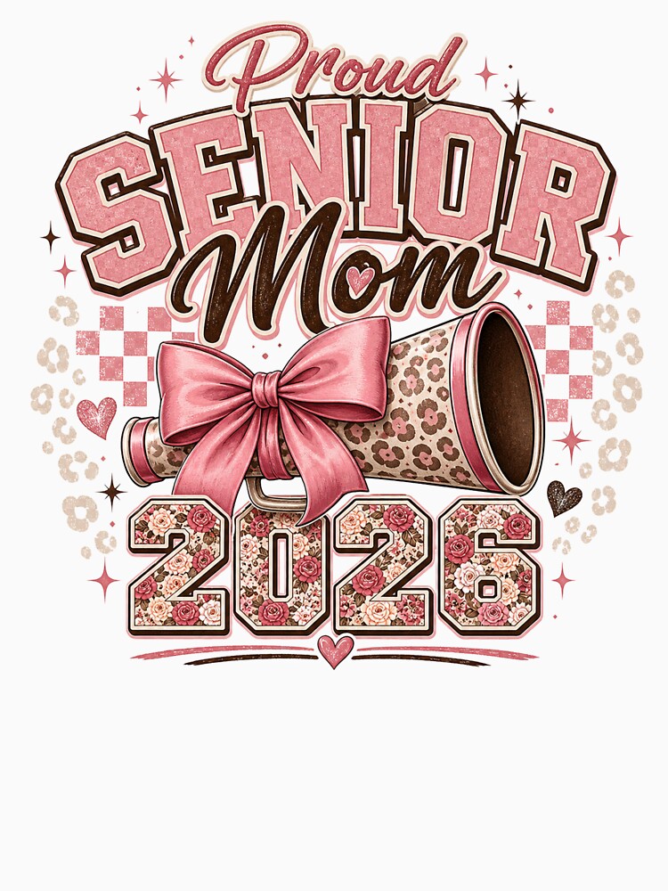 Proud Senior Mom 2026 Pink Leopard Graduation Design by PixelModeShop