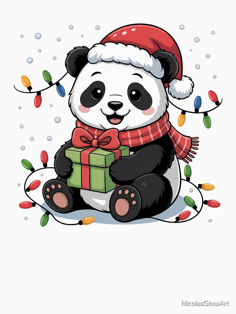 Cute Christmas Panda by NicolasGlowArt