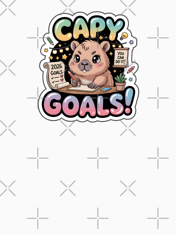 Happy New Year Capybara Goals Checklist - New Year Resolution Sticker by Nuist25