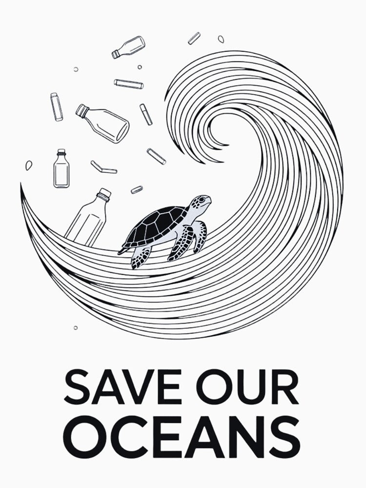 Save Our Oceans Sea Turtle Activism Against Plastic Waste by BunBuntheDog-