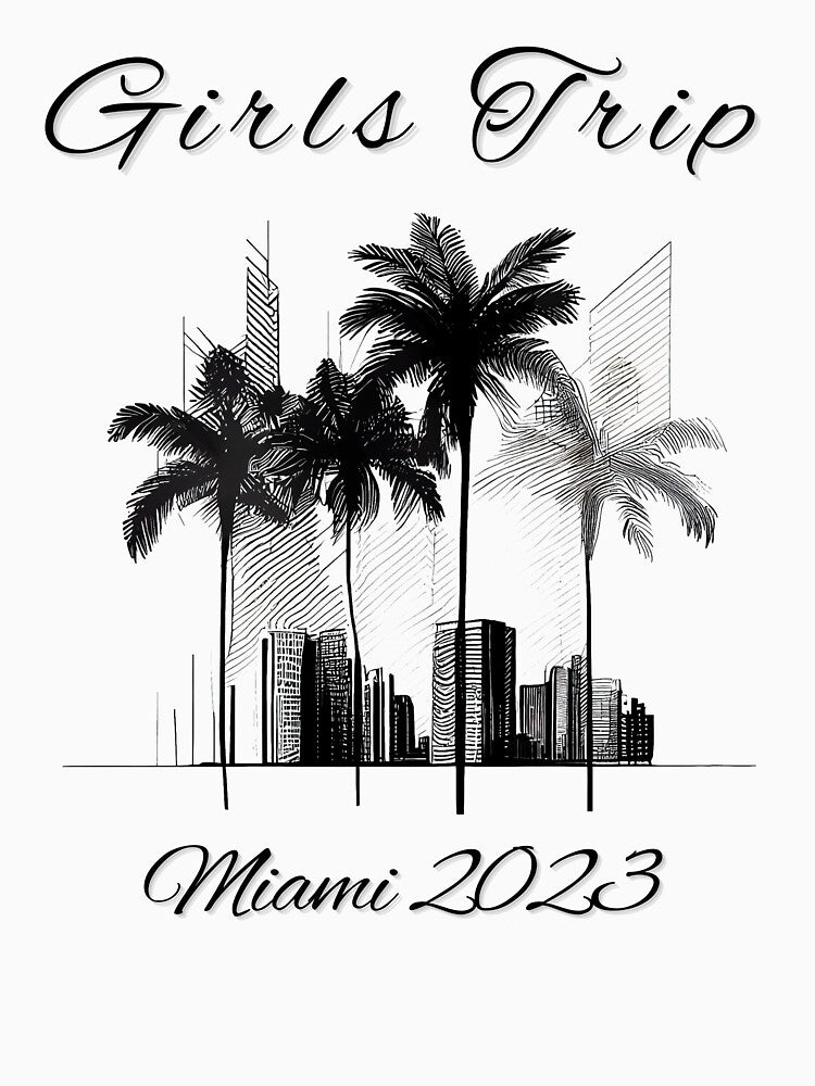 Girls Trip to Miami 2023: Glamorous Miami, Palm Trees, simple design, minimalist shapes with clean lines, modern and elegant look, stylish and classic appeal (3) by TourDePassion