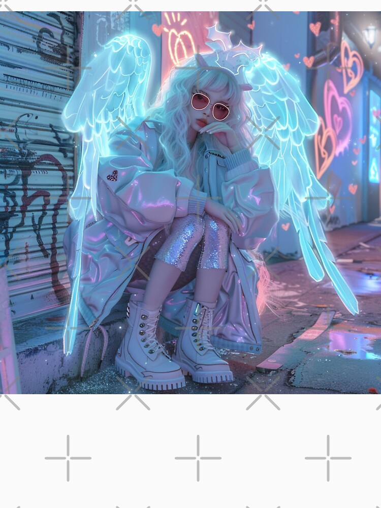 Neon Angel in Urban Night Glow 도심 속 네온빛 천사 by 리나