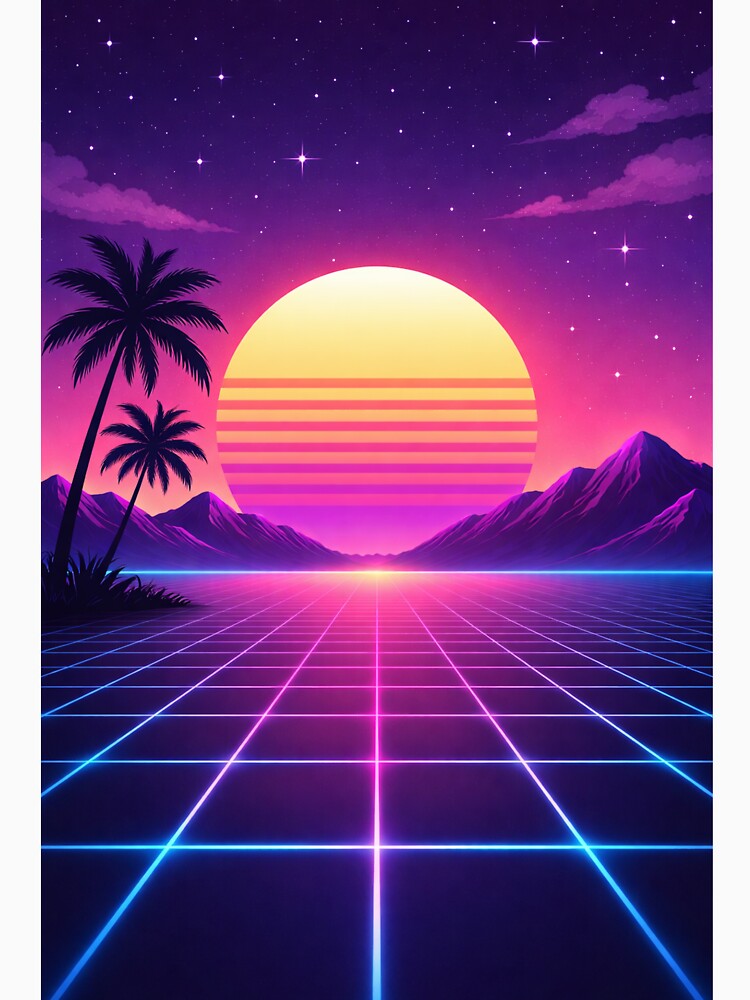Retro Vaporwave Sunset – 80s Neon Aesthetic Phone Case by DrizzyV