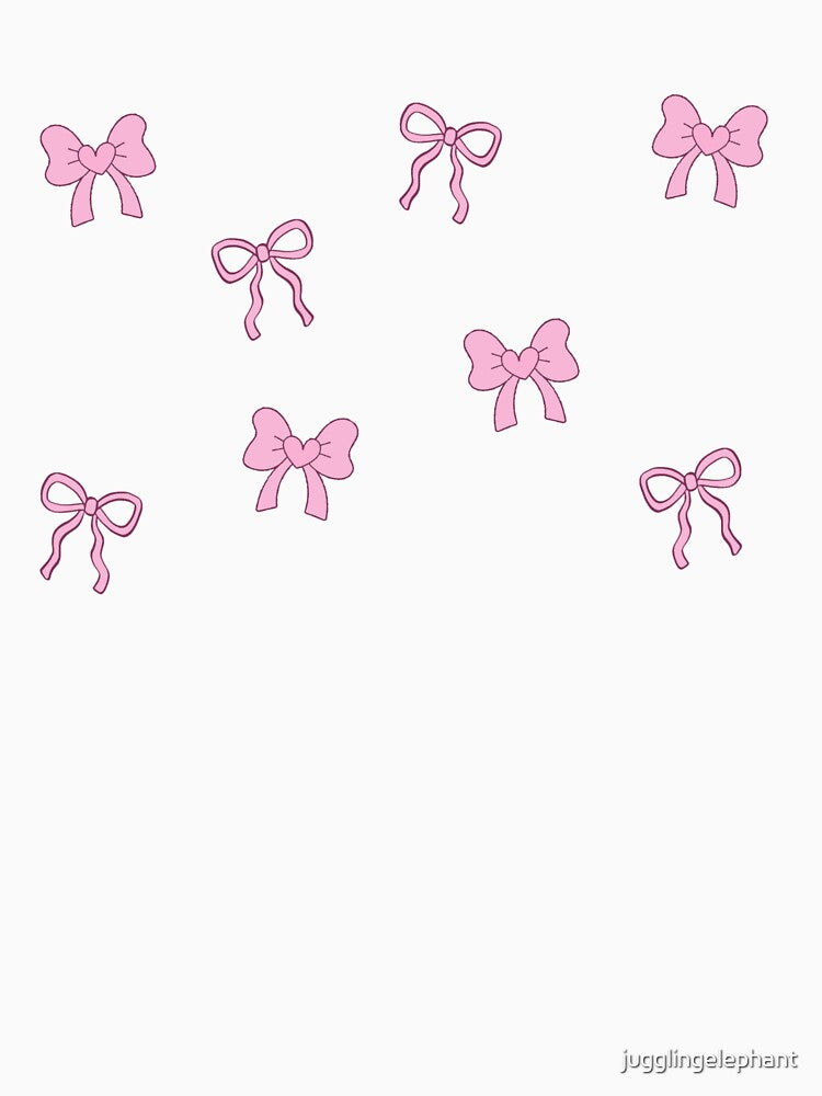 Kawaii Coquette Bow Sticker Pack | Cute Pink Bows with Hearts by jugglingelephant