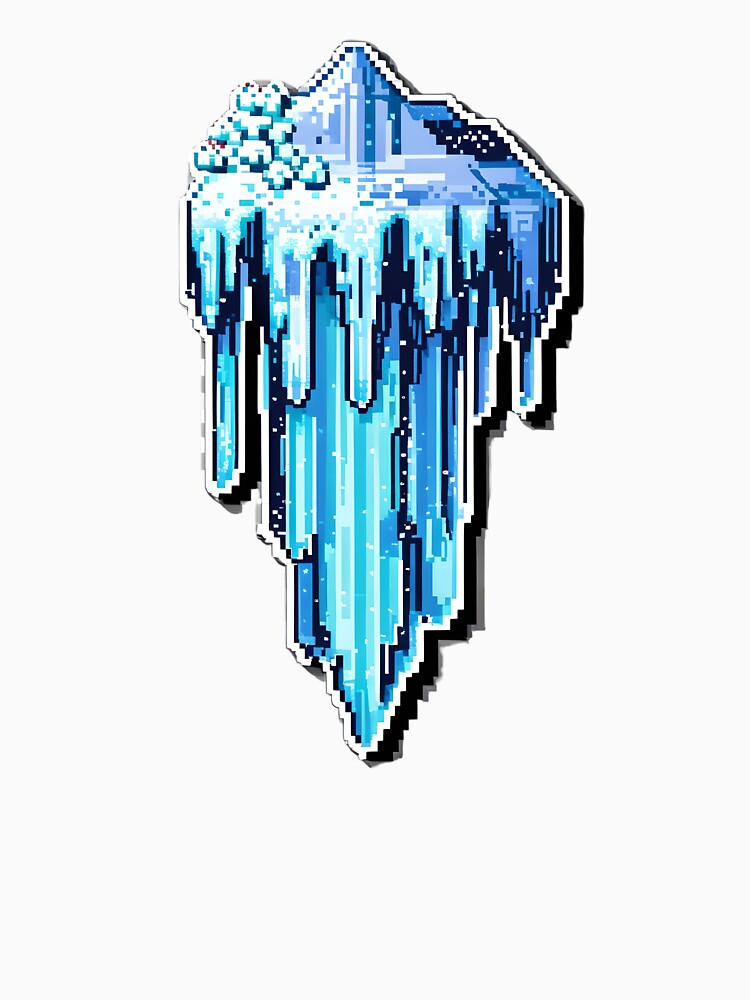Cute Pixel Shiny Icicle in Cool Blue Tones by BankMano