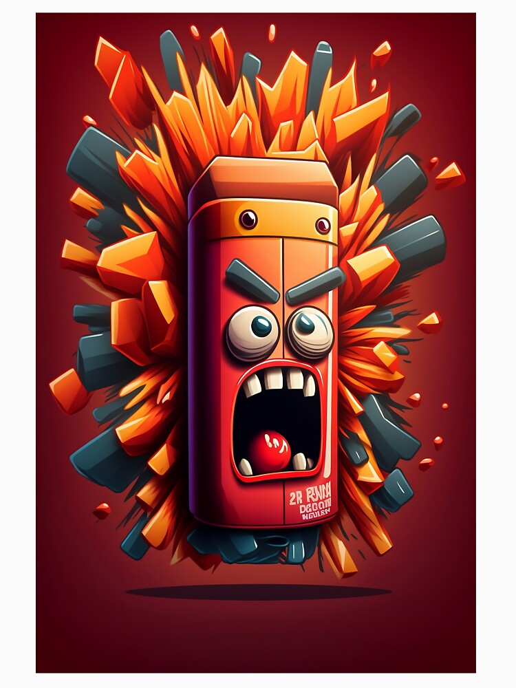 Colorful Cartoon Angry Dynamite Stick Design by EnzoZs
