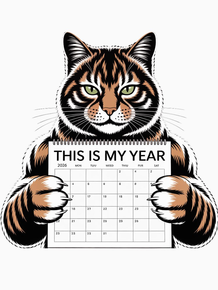 Motivational New Year Cat Illustration by Pixostick