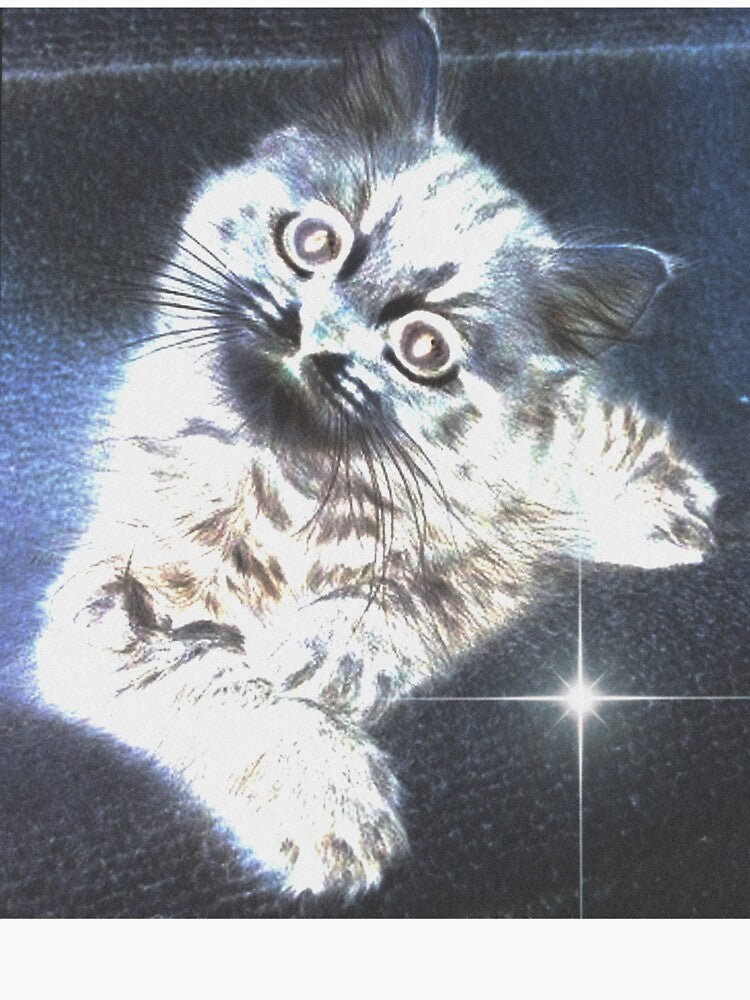 Copy of Neon Tongue Cat – Surreal Glowing Kitten Art by Небесный котенок