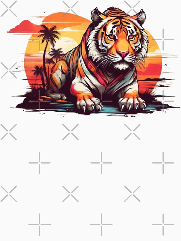 Sunset Tigers Design: Captivating Wildlife Art by AYACHI90