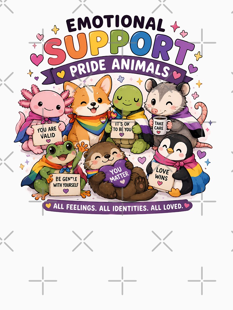 Emotional Support Pride Animals | Pride Creatures Collection | LGBTQ Mascots | Emotional Support Animals | Cute Queer Stickers by VectorJoy