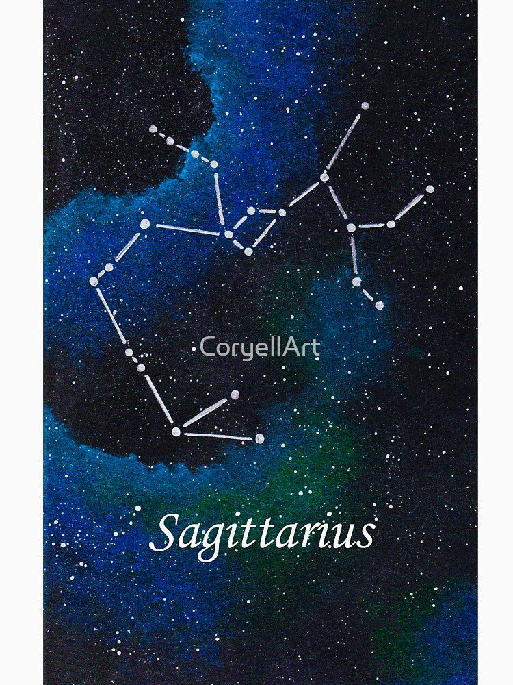 Sagittarius Zodiac Sign Space Painting by CoryellArt