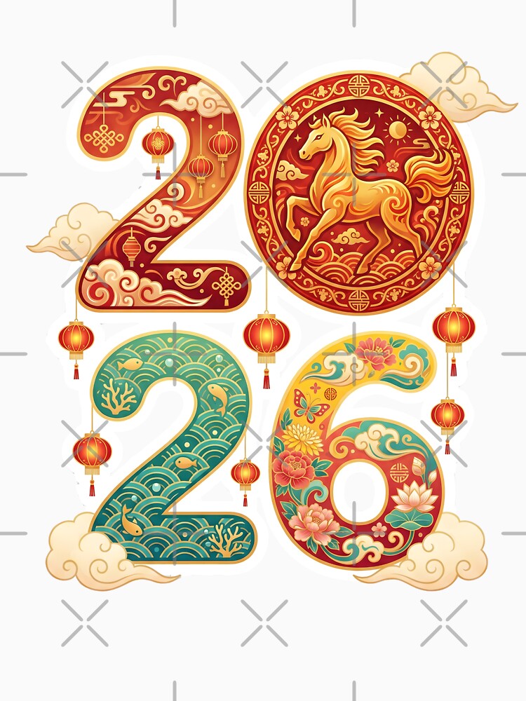 Lunar New Year Tee – 2026 Chinese Zodiac Horse Shirt, Colorful Festival Gift Graphic Tee by saloui