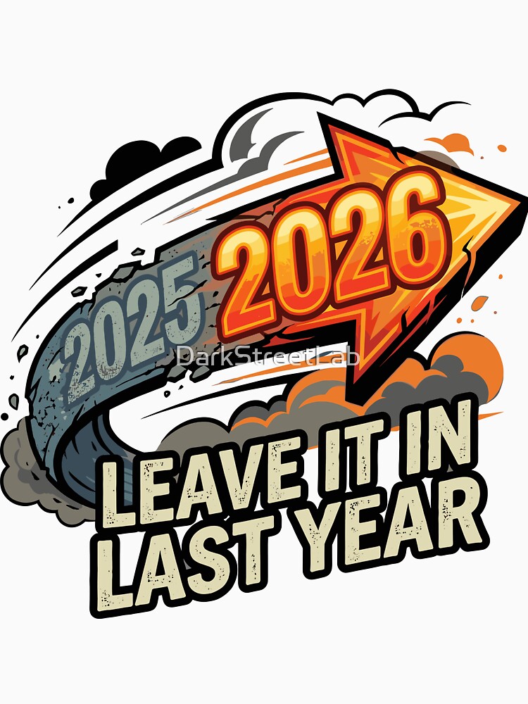 Leave It in Last Year 2026 New Year Motivational Quote Design by DarkStreetLab