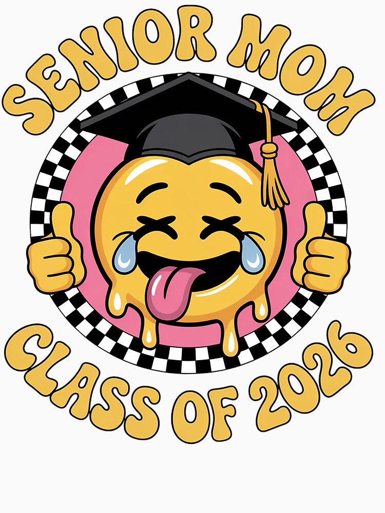 Senior Mom Class of 2026 Purple Graduation Funny Retro 90s by BlassmausArt