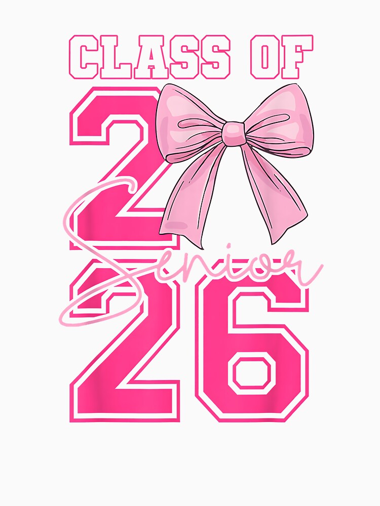Senior 2026 Class of 2026 Coquette Pink Bow Graduation 2026 by Boutkimaewab