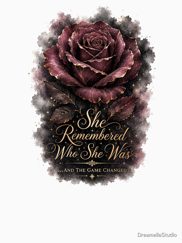Dark Feminine Quote — She Remembered Who She Was | Gift for Her by DreamelleStudio