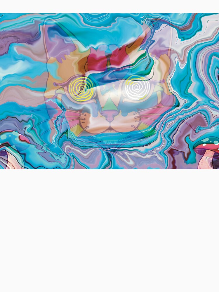 Psychedelic Trippy Cat – Hypnotic Mushroom Dream by Odd Mood Studio