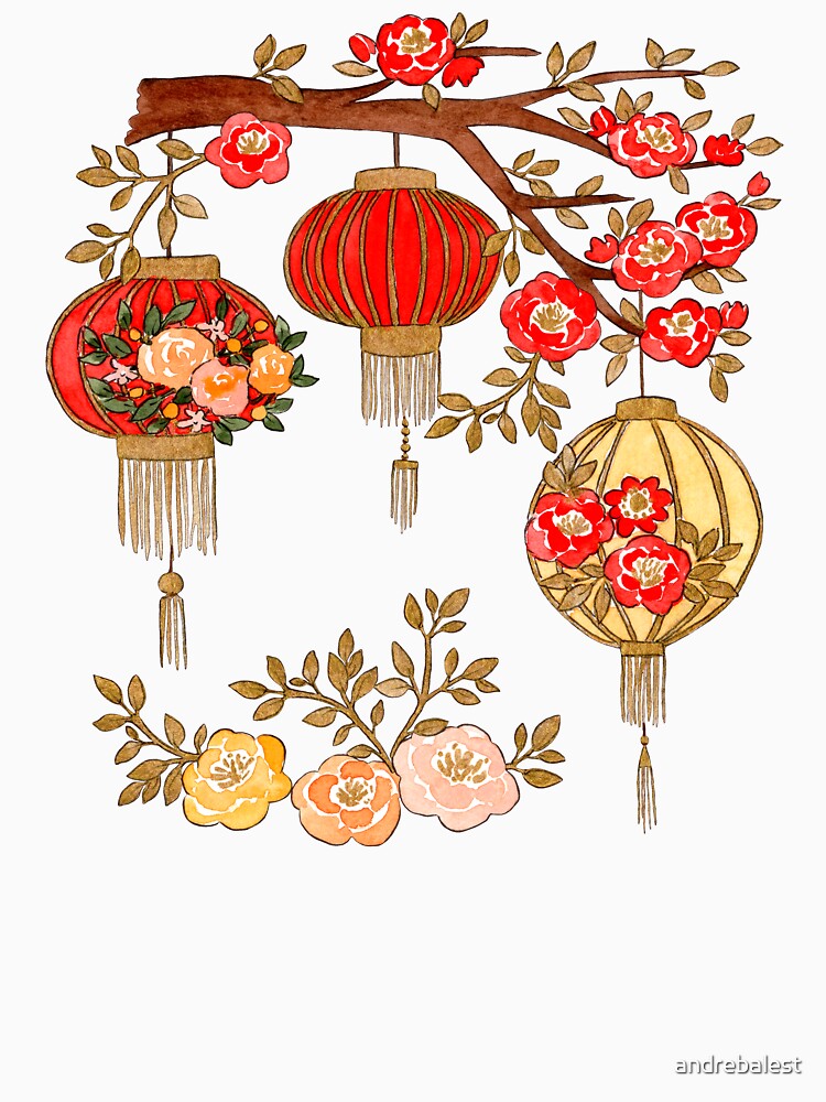 Chinese New Year Design in Watercolor by andrebalest.art