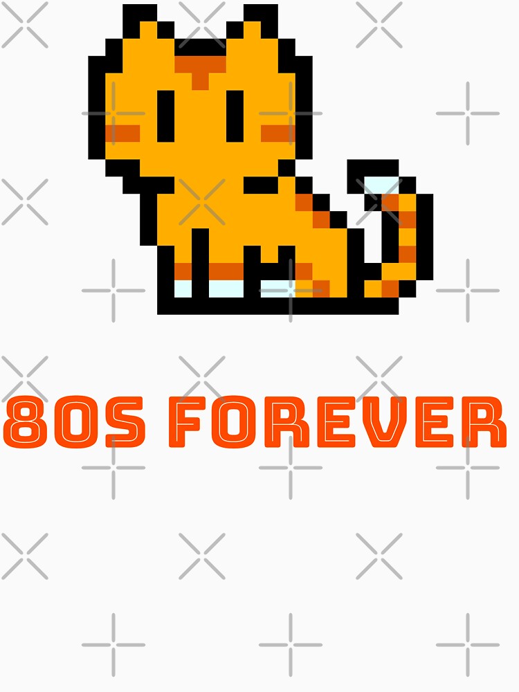 80s Forever Retro 8-bit Cat by up4tee