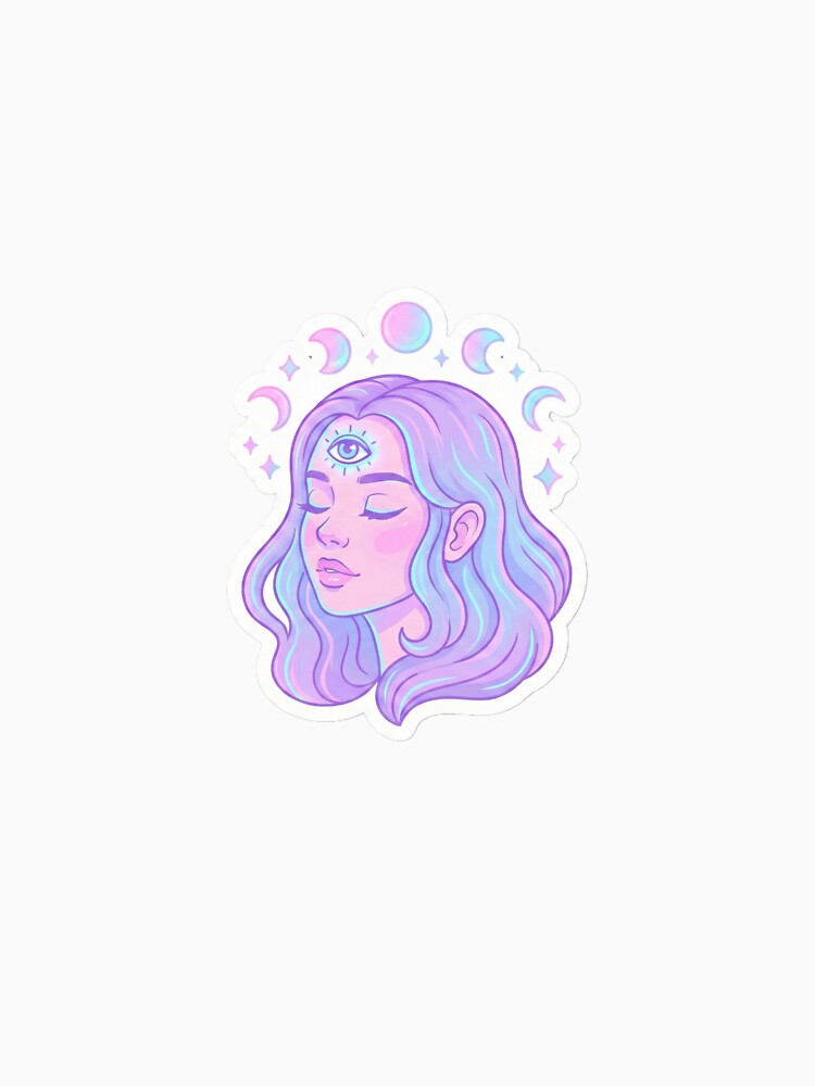 Pastel Mystical Third Eye Girl Sticker by sohail1aa
