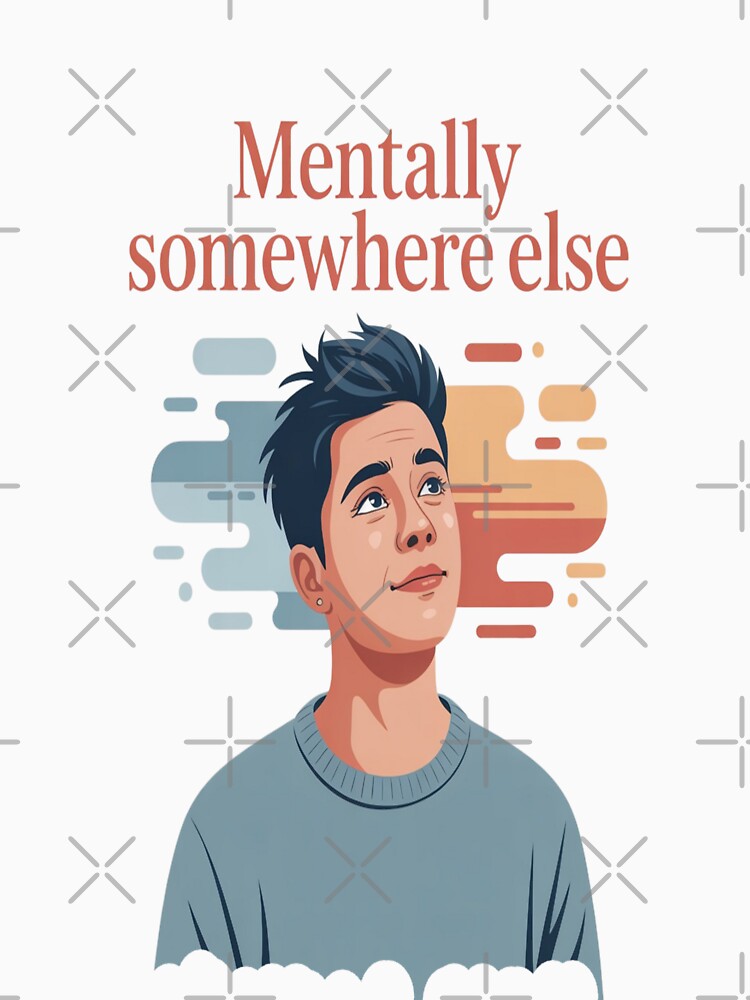 Mentally Somewhere Else – Minimalist Vector Art T-Shirt by FrameRoom
