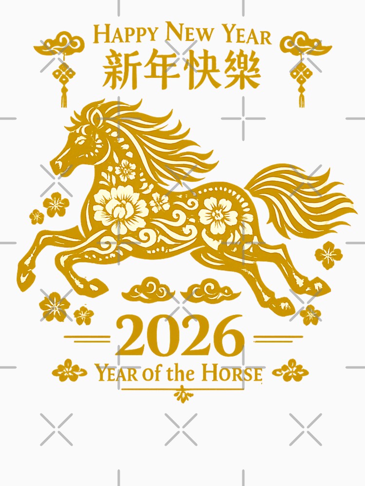 Year of the Horse Lunar New Year | Gold Chinese New Year Papercut Art by Moons Studio
