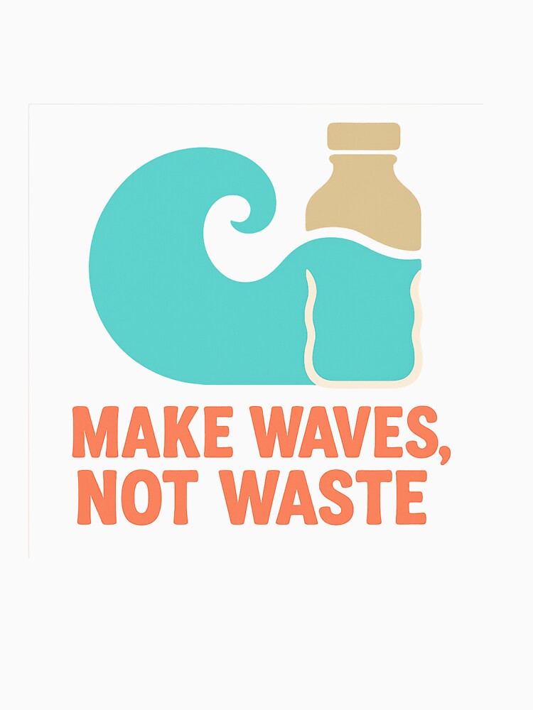 Make Waves Not Waste Eco Activism Ocean Conservation Design by DJCApparel