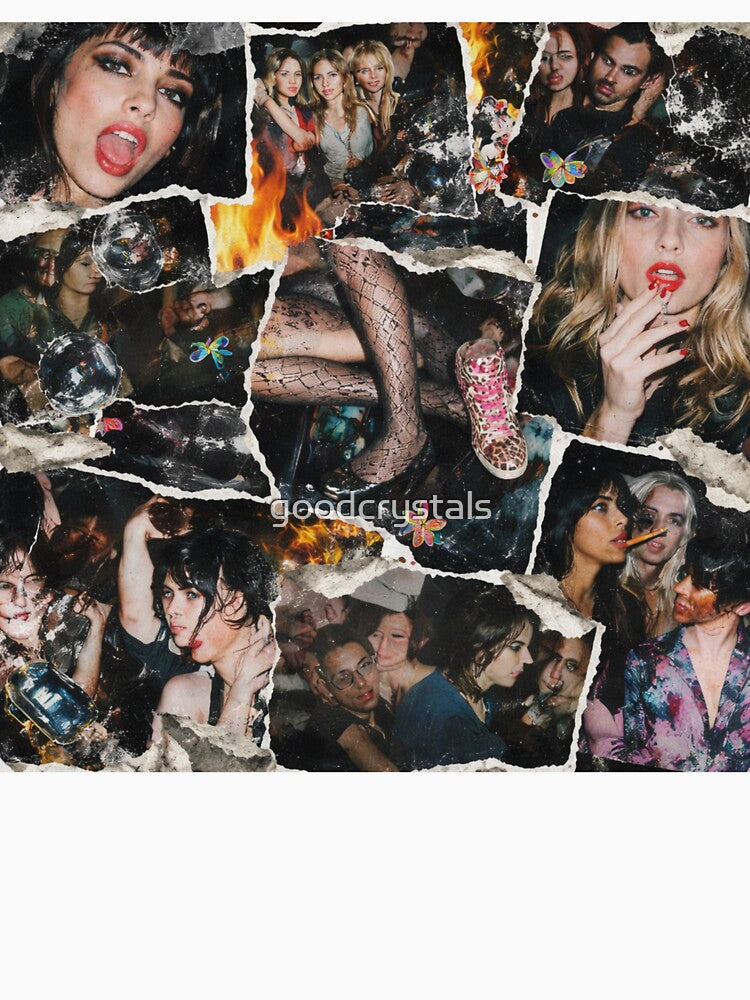 Indie Sleaze Chaotic Collage - Messy Y2K Tumblr DIY Raw Aesthetic T-Shirt by goodcrystals