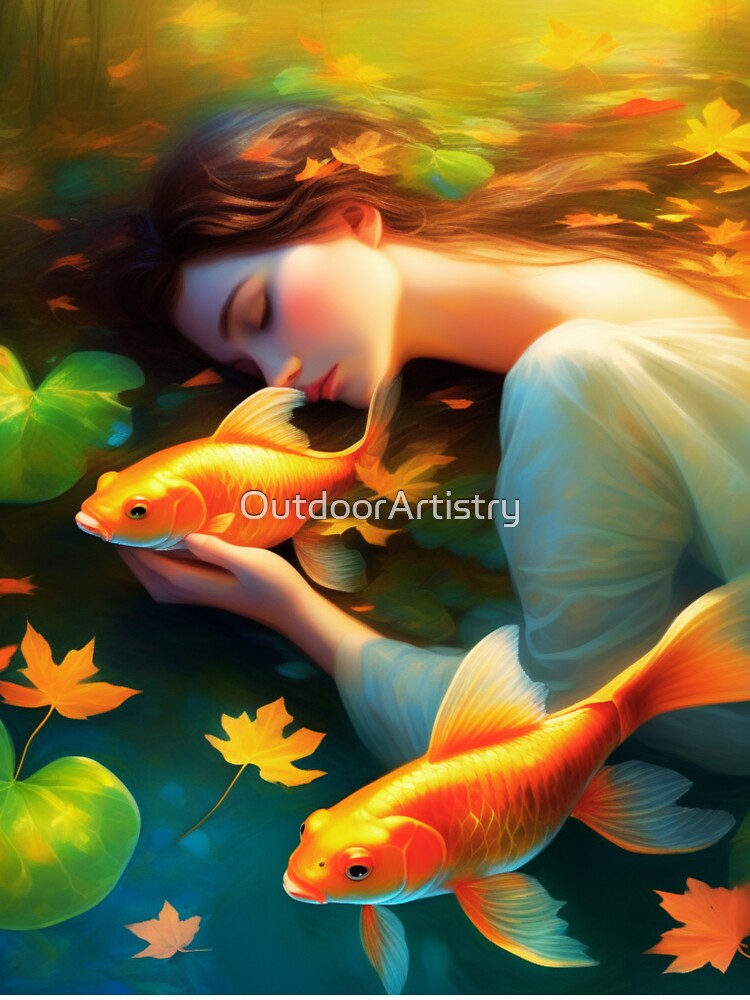 Mother Nature taking care of cute gold fish design by OutdoorArtistry