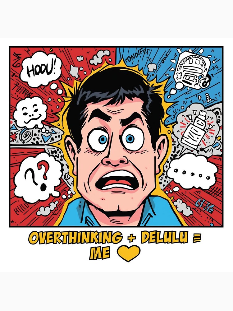 Delulu+overthinking meme stickers| Delulu Is The Solulu Sticker | Funny Meme Aesthetic | In My Delulu Era 2026 | Kpop Delusional overthinking manVibes v8 by CosmicNook1