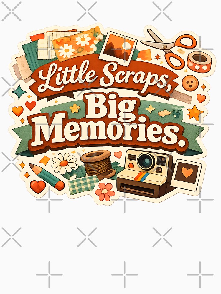Little Scraps, Big Memories – Scrapbooking Vintage Craft Design by blankTeeShirt