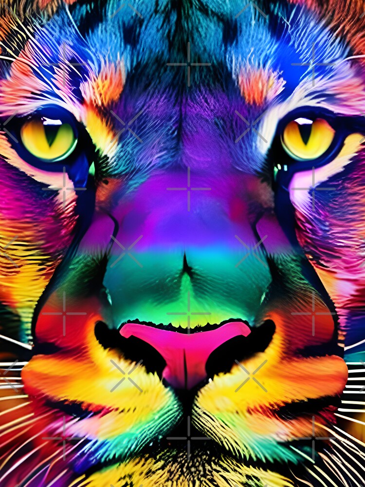 Trippy Mountain Lion Silhouette Wildlife Day Design by ElLocoMus
